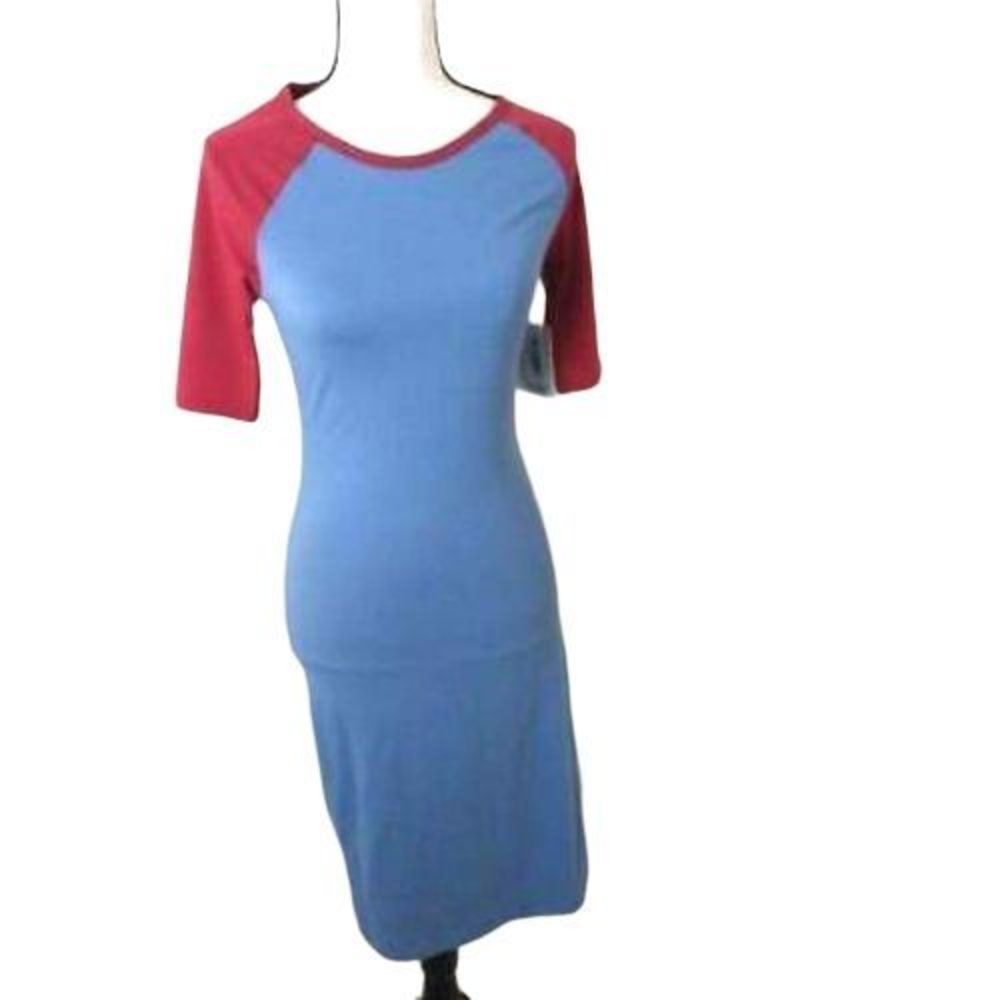 Lula Roe Shirt Dress Julia Grey Red Size‎ XS